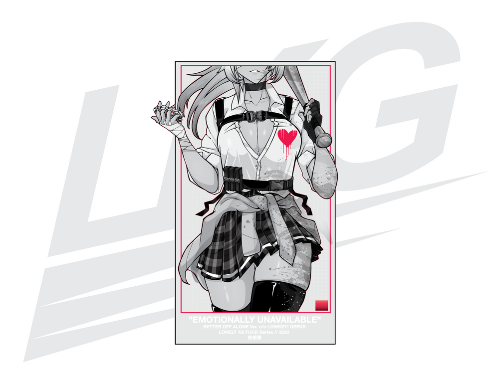 LOWKEY! "EMOTIONALLY UNAVAILABLE" - DIE CUT (BLACK & WHITE)