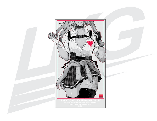 LOWKEY! "EMOTIONALLY UNAVAILABLE" - DIE CUT (BLACK & WHITE)