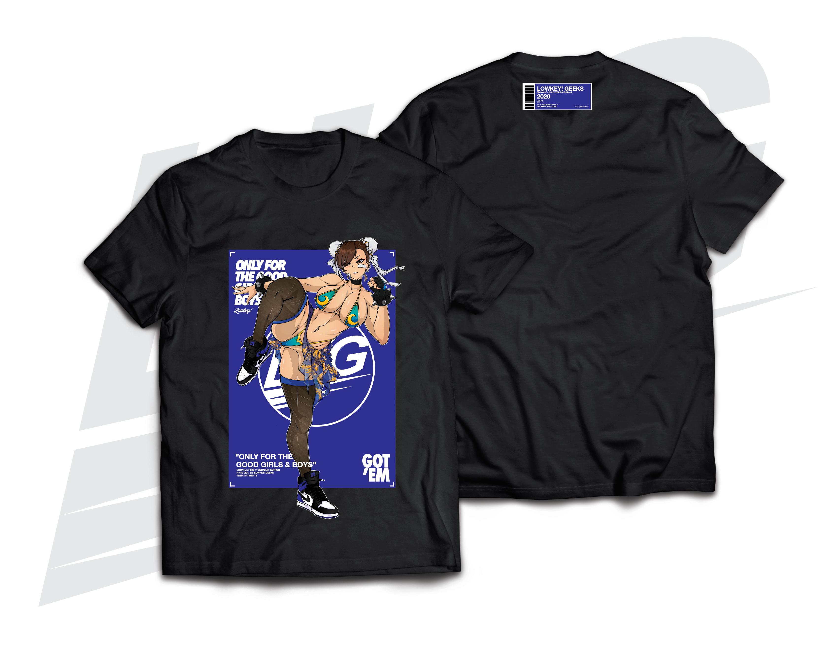 LOWKEY! SWIMSUIT CHUN-LI "OFGGB" TEE - BLACK