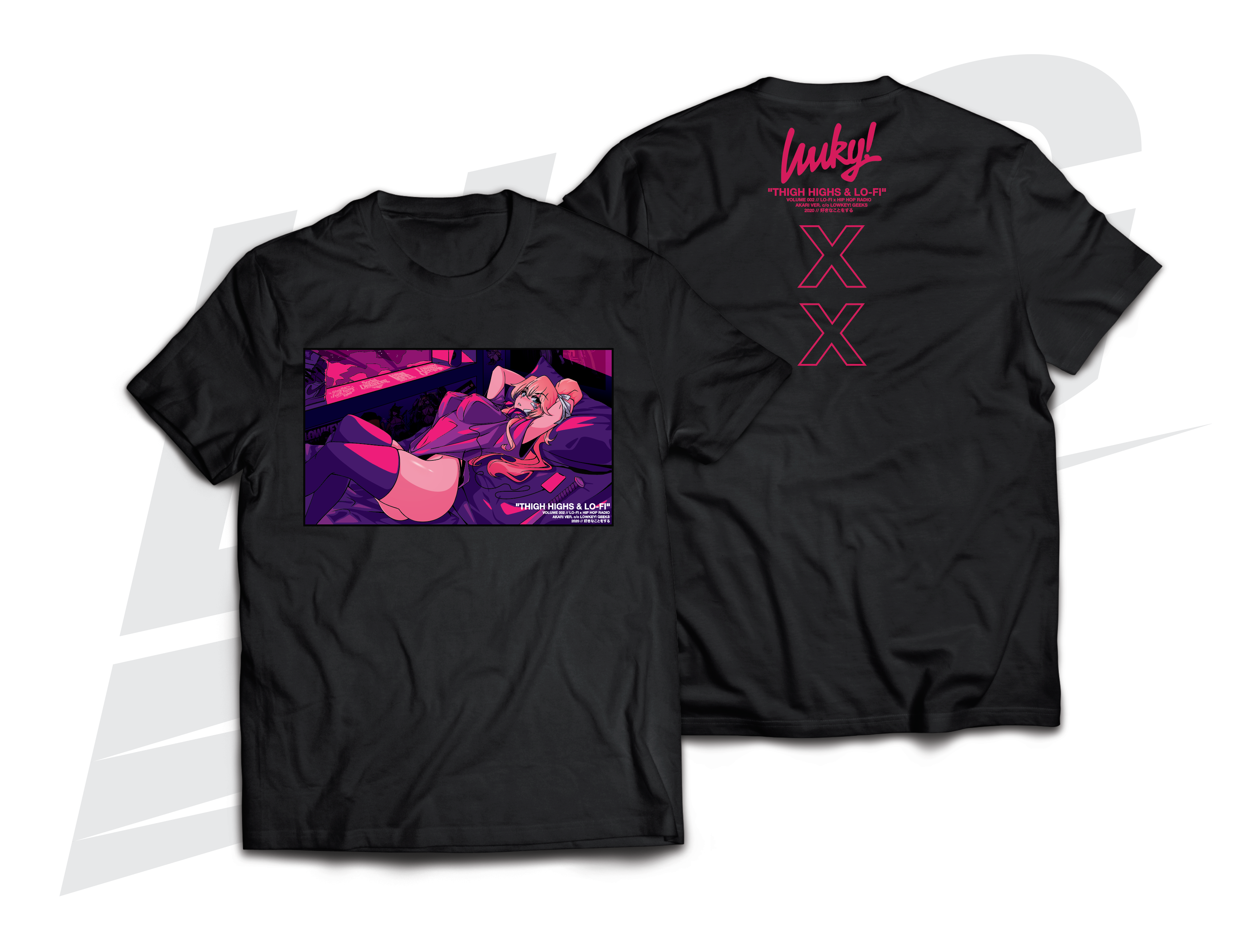 LOWKEY! "THIGH HIGHS & LO-FI VOL.2" TEE - BLACK