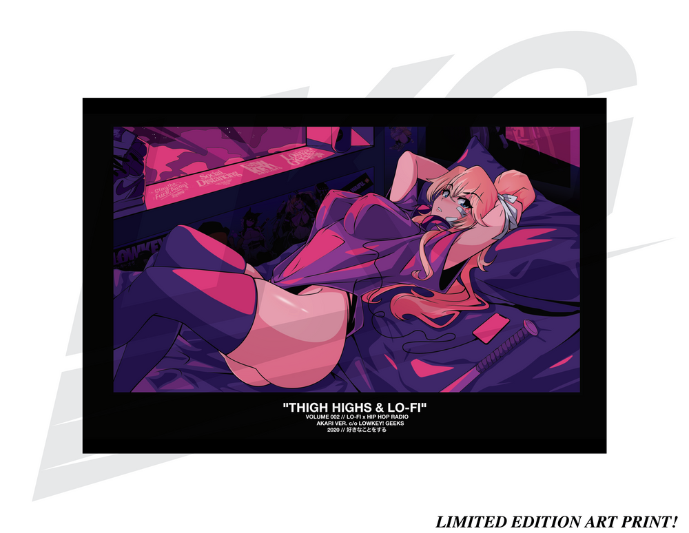 LIMITED EDITION ART PRINT - LOWKEY! "THIGH HIGHS & LO-FI VOL.2" PRINT