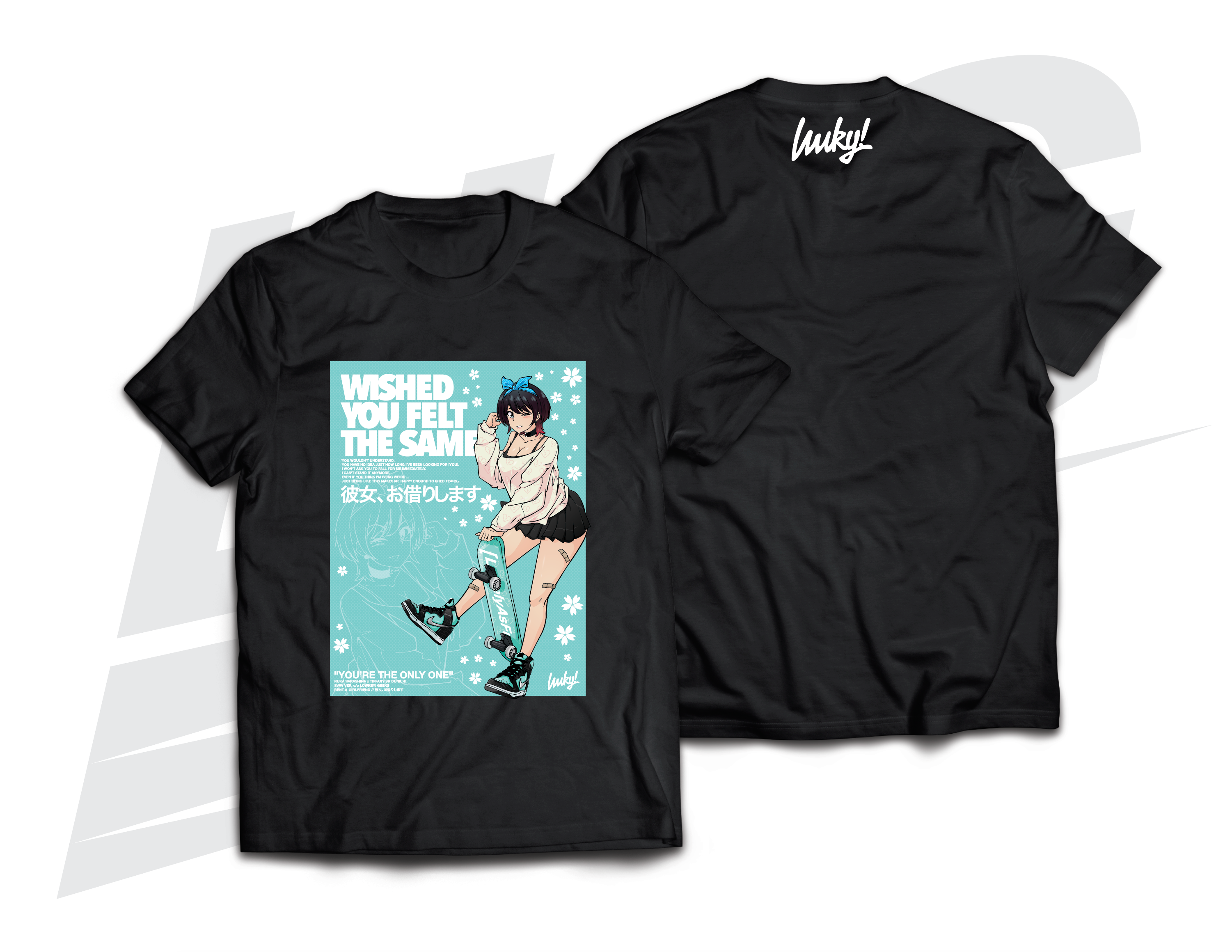 LOWKEY! SWW RUKA SARASHINA "WISHED YOU FELT THE SAME" TEE - BLACK