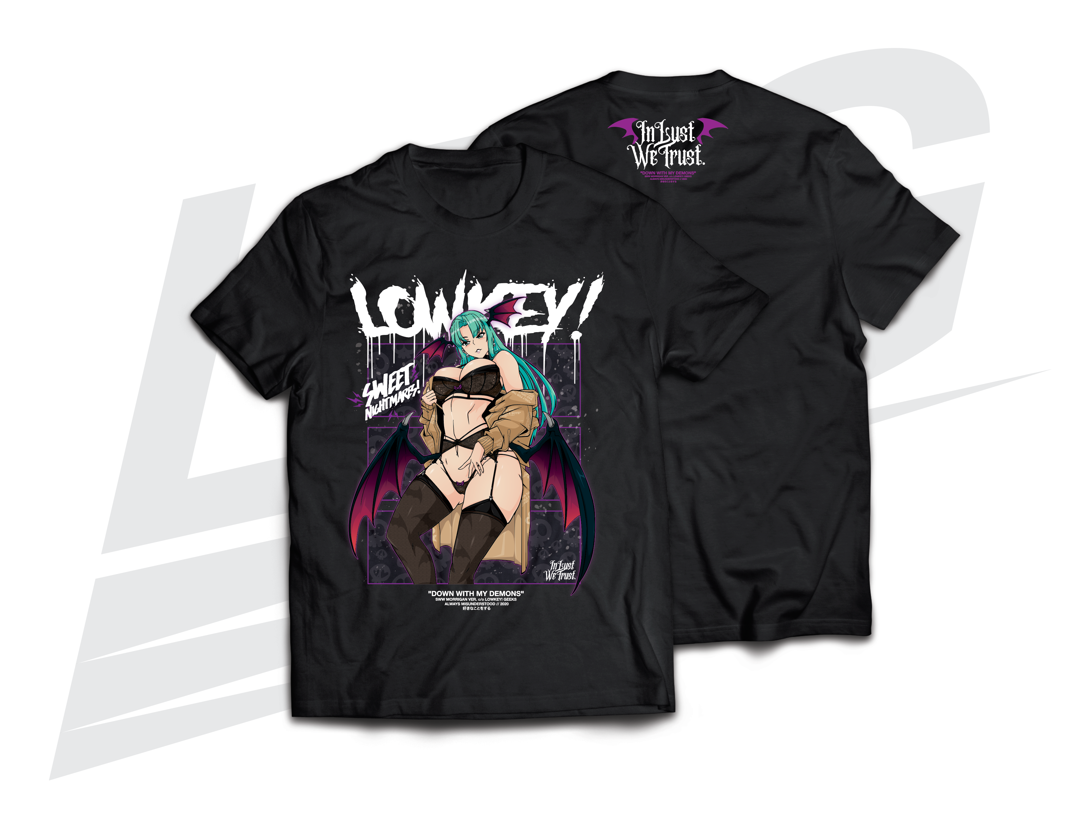 ***RETRO RELEASE*** ~ LOWKEY! "DOWN WITH MY DEMONS" V2 TEE - BLACK