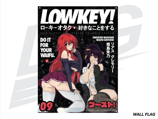 LOWKEY! "HIGHSCHOOL DXD" WALL FLAG