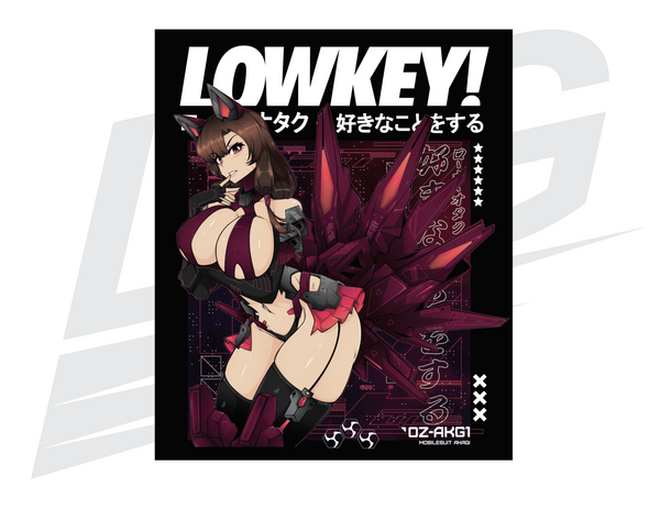 LIMITED EDITION ART PRINT - LOWKEY! "MOBILESUIT AKAGI: OZ-AKG1" PRINT
