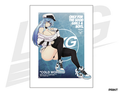 LIMITED EDITION ART PRINT - LOWKEY! HYPE ESDEATH "COLD WORLD" PRINT