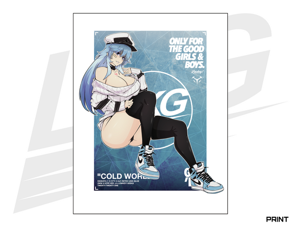 LIMITED EDITION ART PRINT - LOWKEY! HYPE ESDEATH "COLD WORLD" PRINT