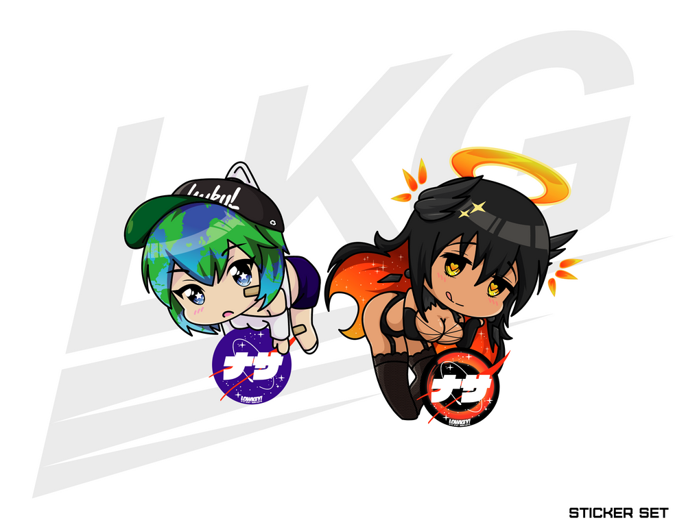 EARTH-CHAN & BLACKHOLE-CHAN CHIBI PACK - DIE CUTS