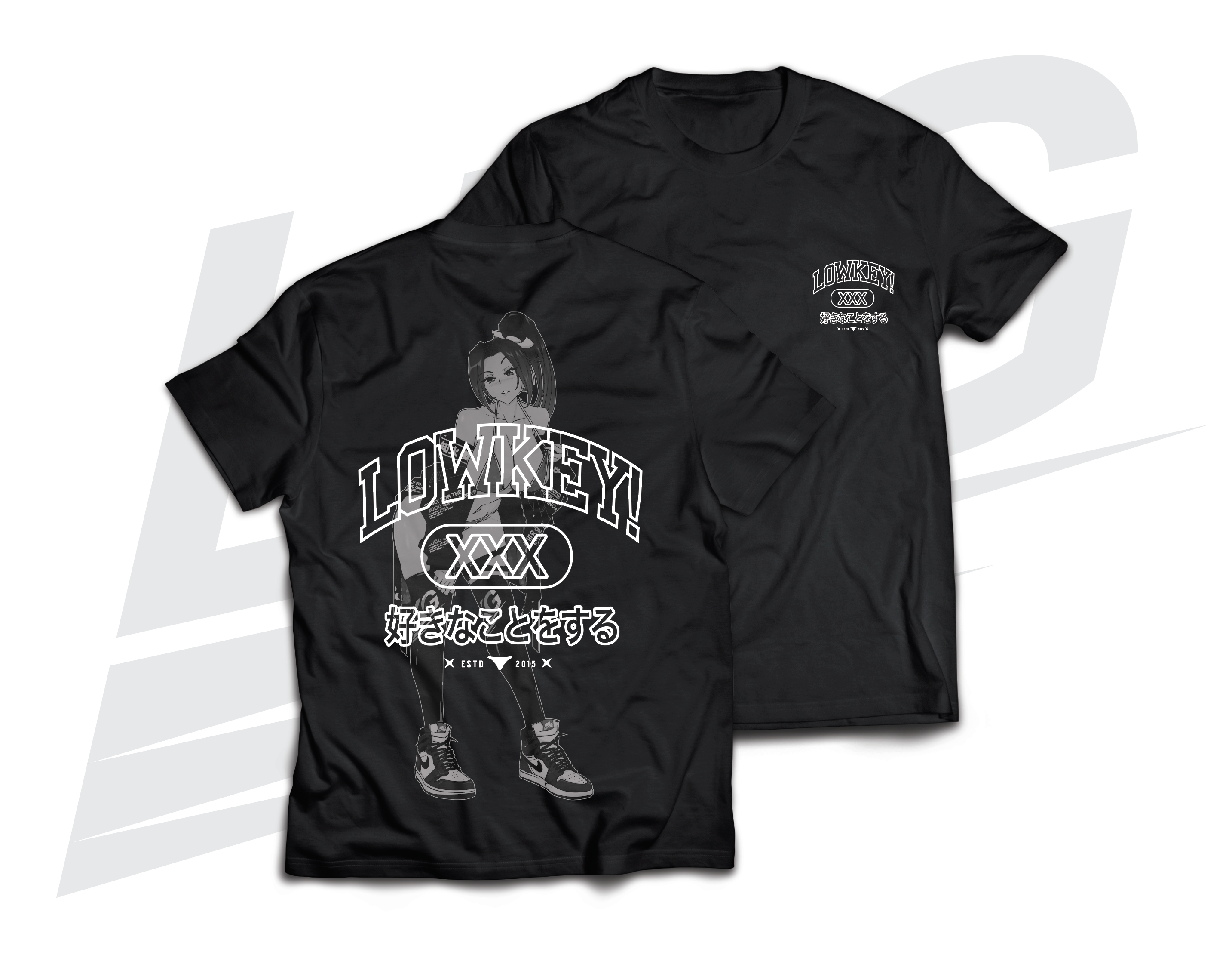 LOWKEY! ILLUST. "FADED" SWW MAI TEE - BLACK