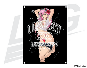 LOWKEY! ILLUST. "SUMMERTIME ZEROTWO" WALL FLAG