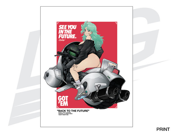 LIMITED EDITION ART PRINT - LOWKEY! "HYPE BULMA X BTTF" PRINT