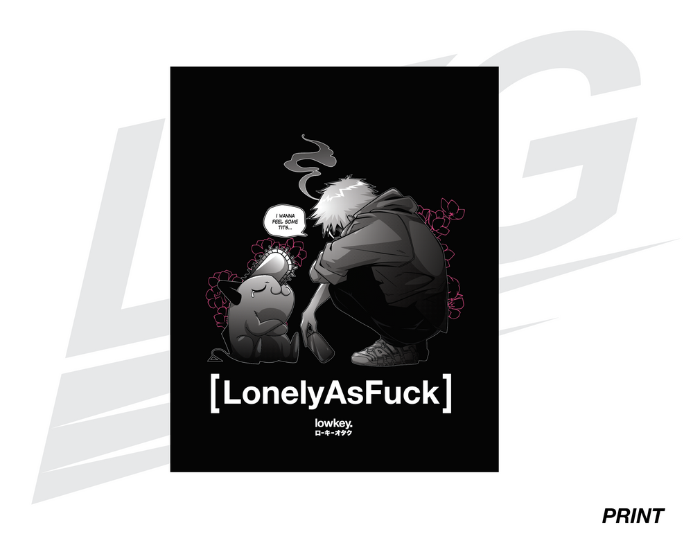 LIMITED EDITION ART PRINT - LOWKEY! "SADBOI DENJI X POCHITA" PRINT