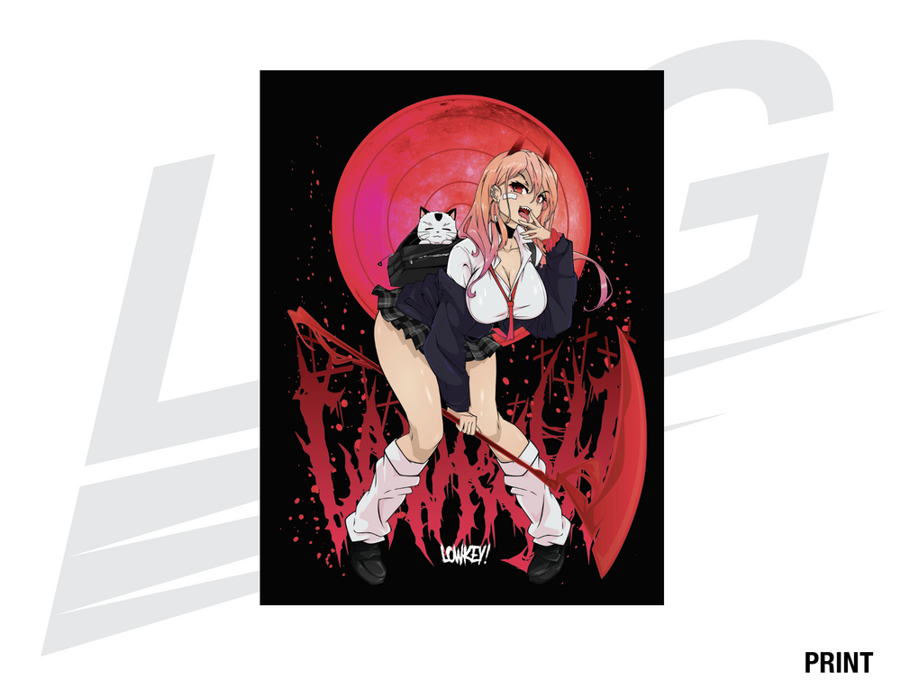 LIMITED EDITION ART PRINT - LOWKEY! AKARI X POWER "GYARU"PRINT