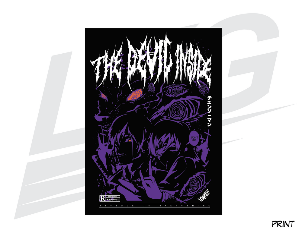 LIMITED EDITION ART PRINT - LOWKEY! "DEVIL INSIDE" AKI X HIMENO PRINT