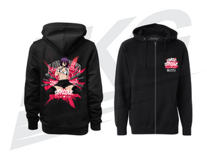 LOWKEY! "XXXPLOSIVE" REZE ZIP-UP HOODIE - BLACK