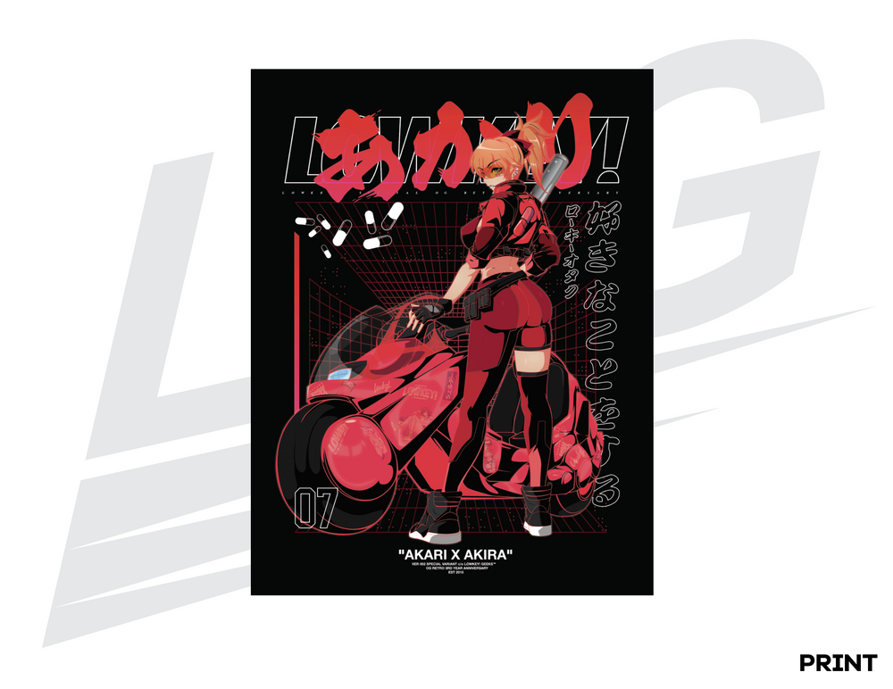 LIMITED EDITION ART PRINT - LOWKEY! "NEOTOKYO FOREVER!" AKARI X AKIRA PRINT