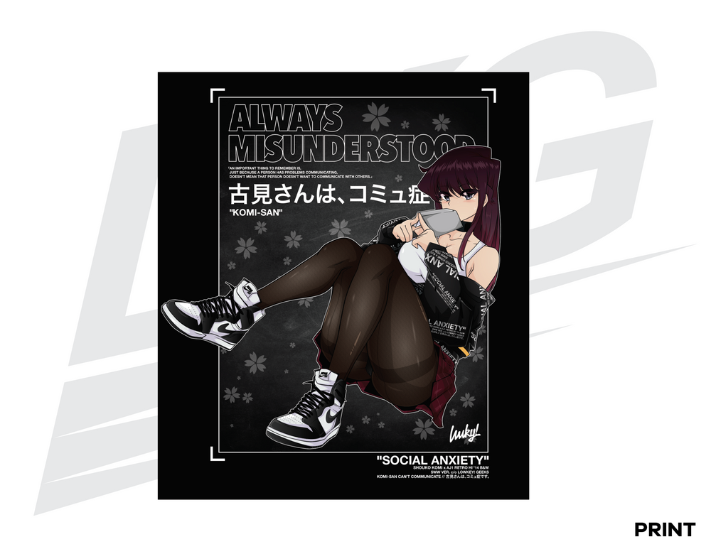 LIMITED EDITION ART PRINT - LOWKEY! "SWW KOMI-SAN" PRINT