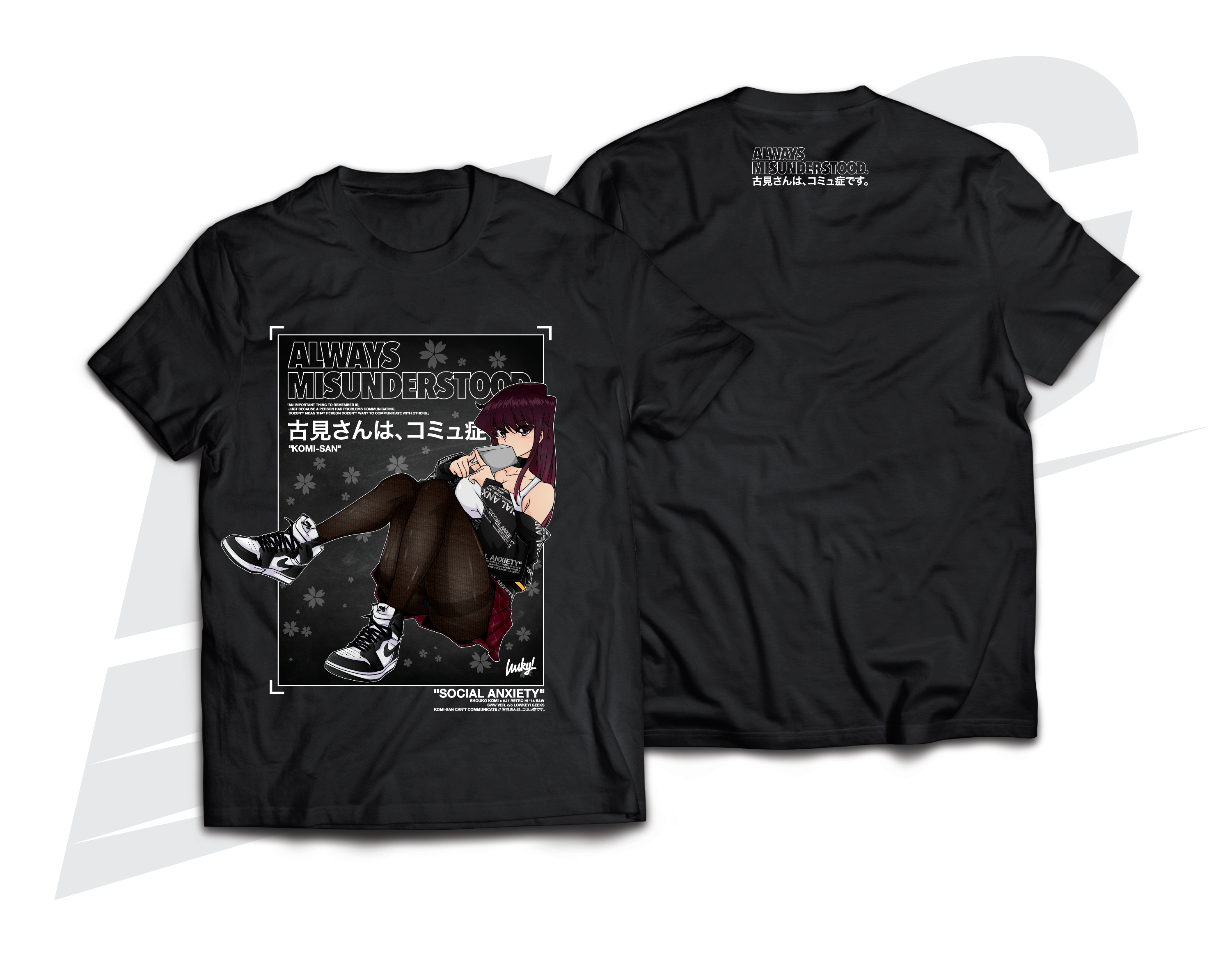 LOWKEY! "SWW KOMI-SAN" TEE - BLACK