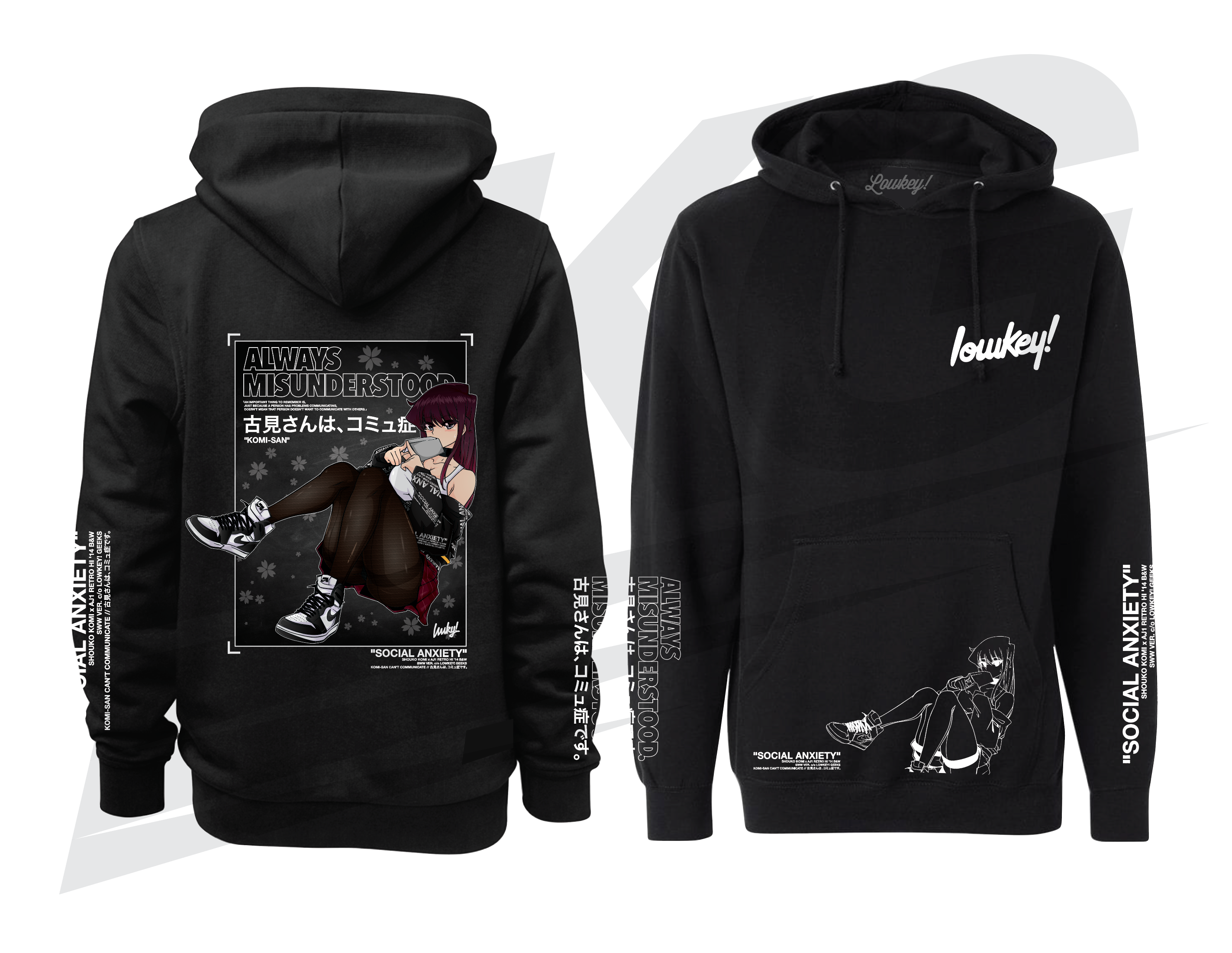 LOWKEY! "SWW KOMI-SAN" HOODIE - BLACK