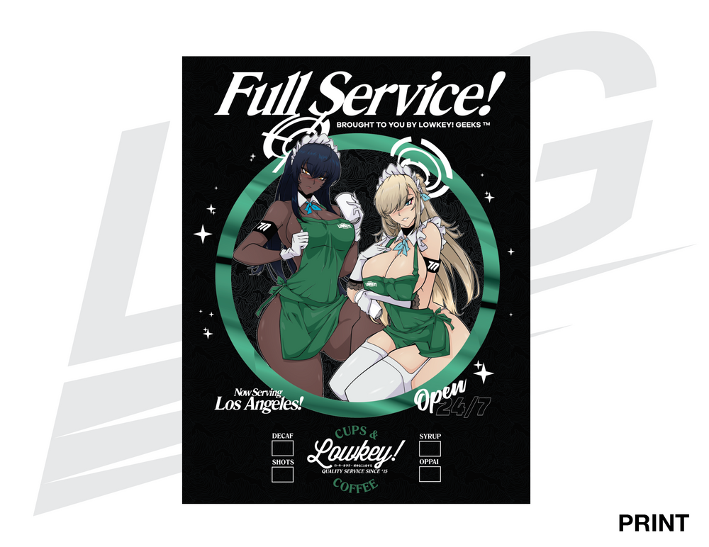 LIMITED EDITION ART PRINT - LOWKEY! "CUPS & COFFEE" ASUNA X KARIN PRINT