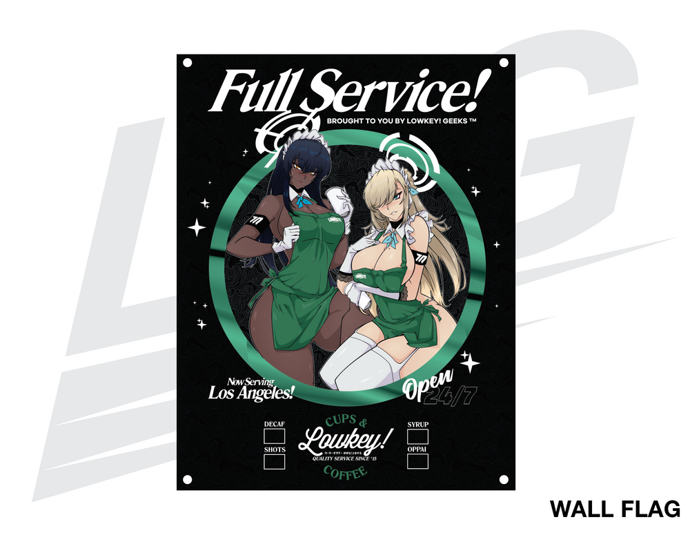 LOWKEY! "CUPS & COFFEE" ASUNA & KARIN WALL FLAG