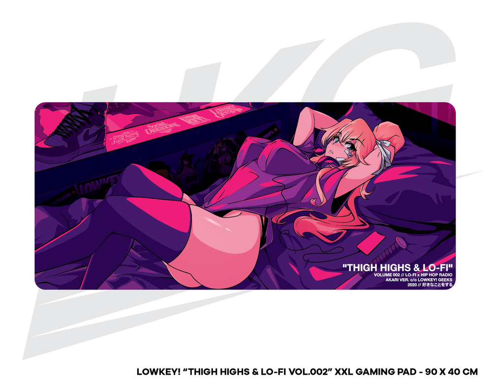 LOWKEY! "THIGH HIGHS & LO-FI" GAMING MOUSE PAD - XXL