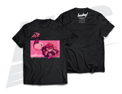 LOWKEY! "THIGH HIGHS & LO-FI" ZEROTWO X AKARI TEE - BLACK