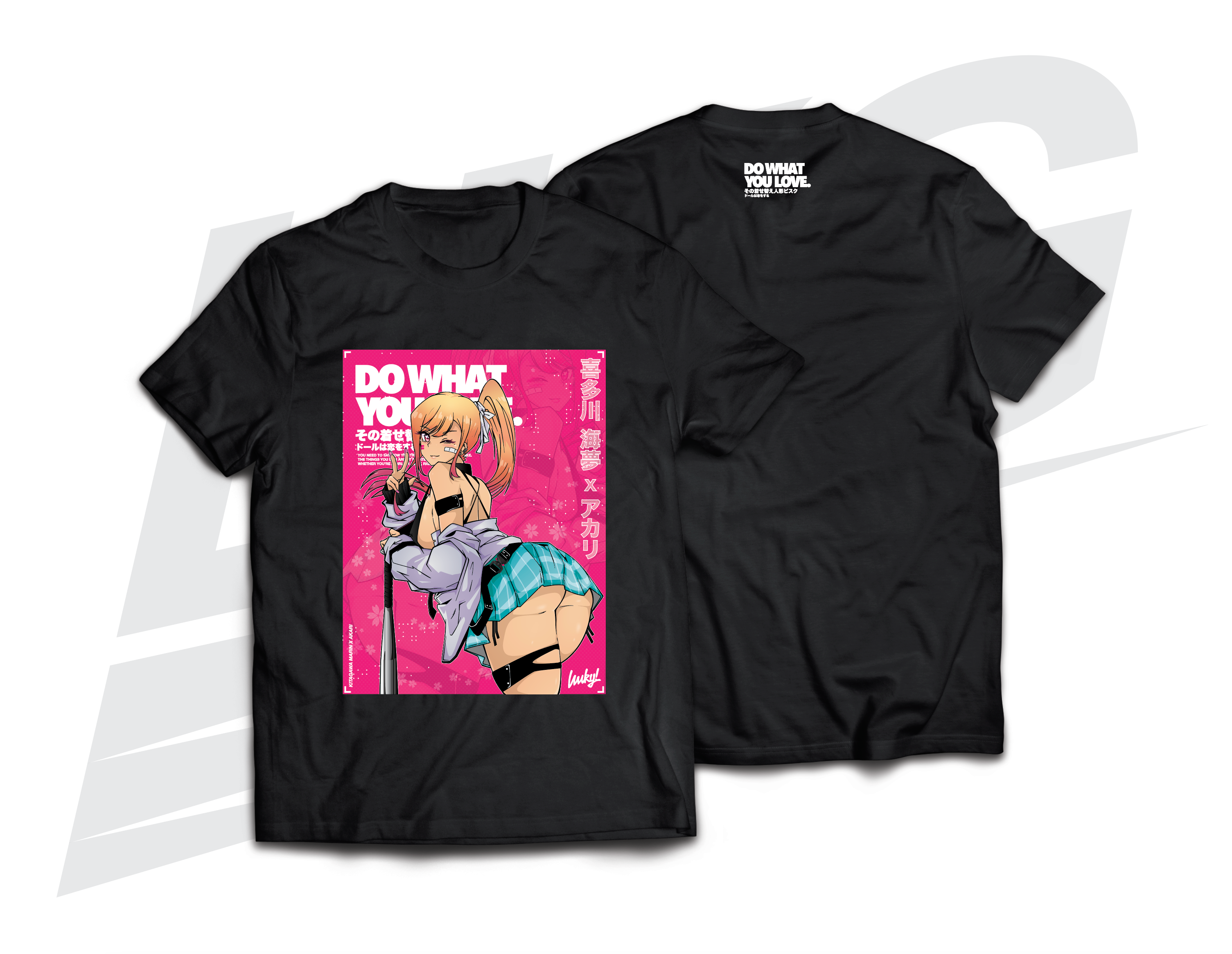 LOWKEY! "SWW MARIN X AKARI" TEE - BLACK