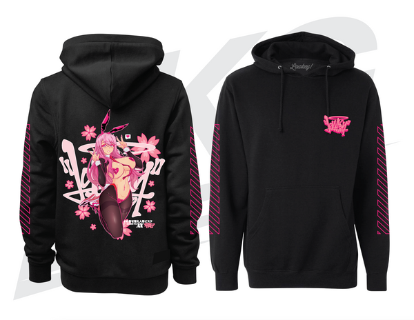 LOWKEY! "MARIN X ZEROTWO" REVERSE BUNNY HOODIE - BLACK