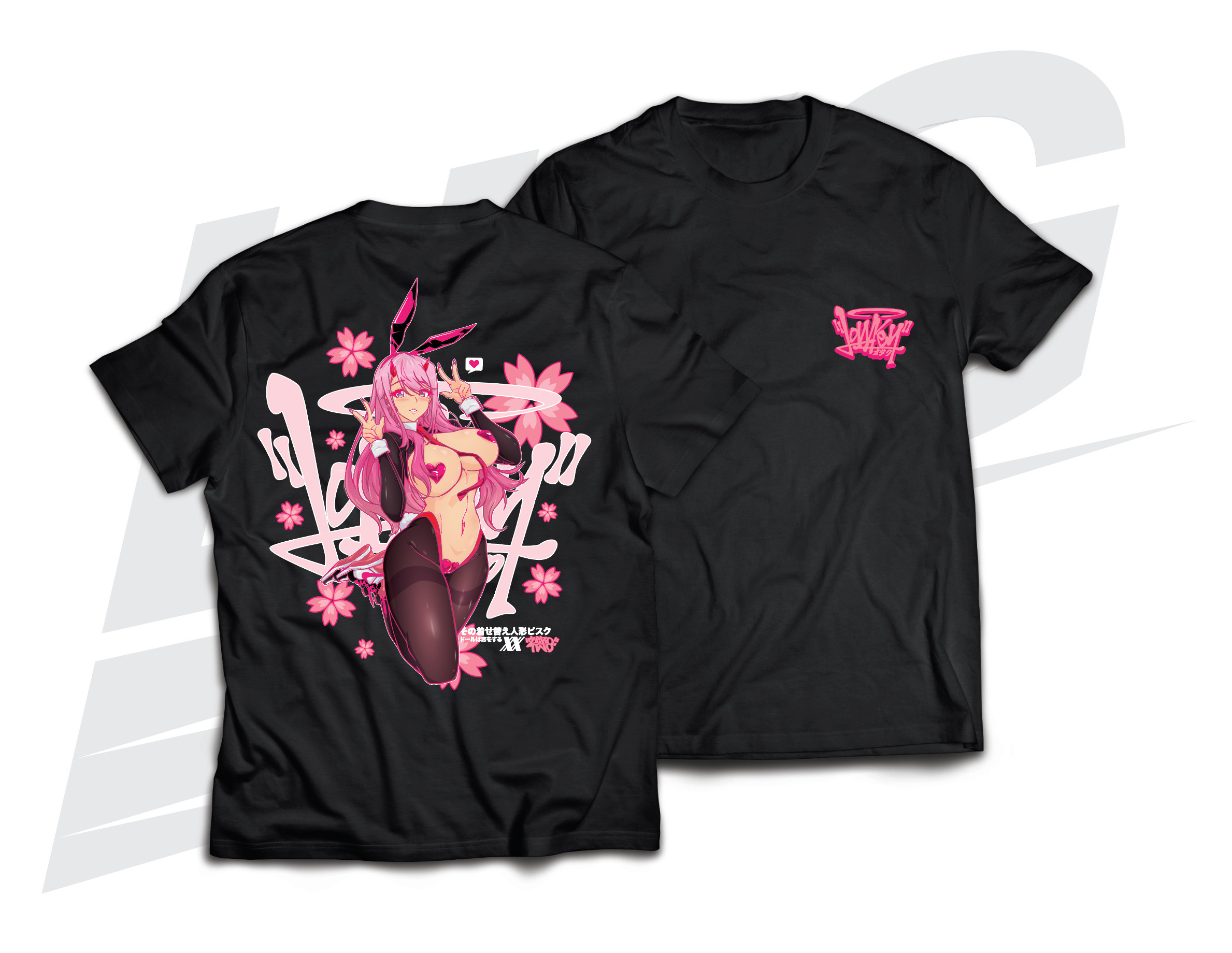 LOWKEY! "MARIN X ZEROTWO" REVERSE BUNNY TEE - BLACK