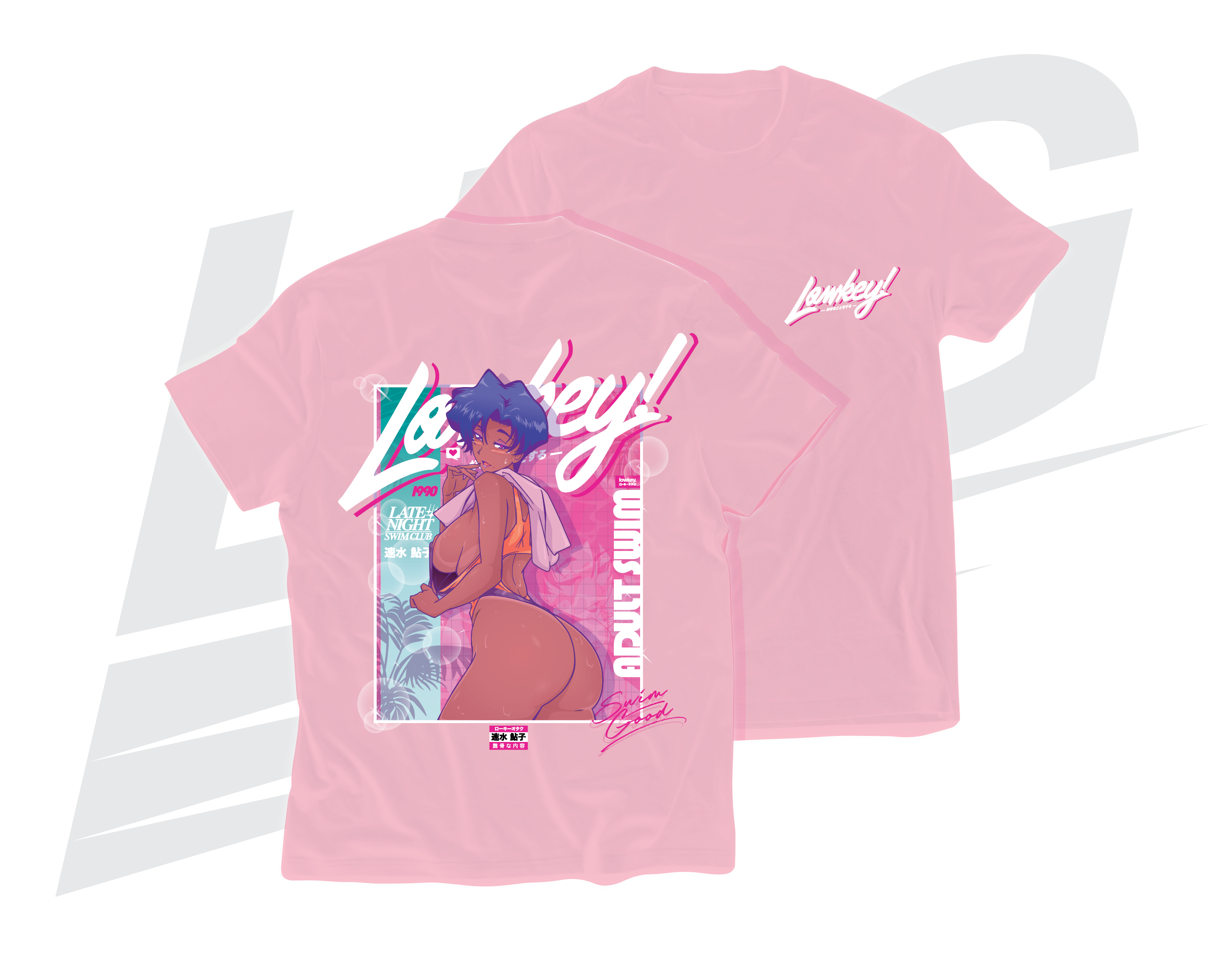 LOWKEY! VAPORWAVE "AYUKO" TEE - PINK