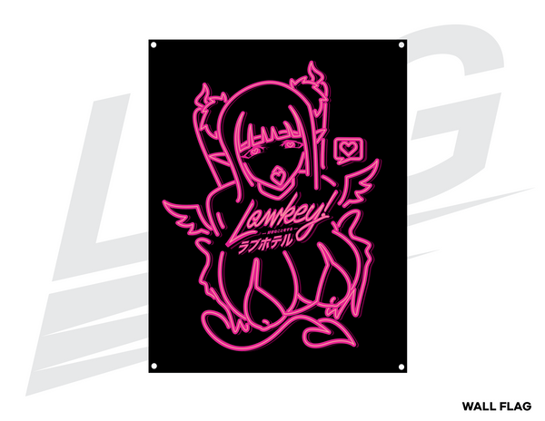 ***SPECIAL RELEASE!*** ~ LOWKEY! "LOVE HOTEL" NEON MARIN WALL FLAG