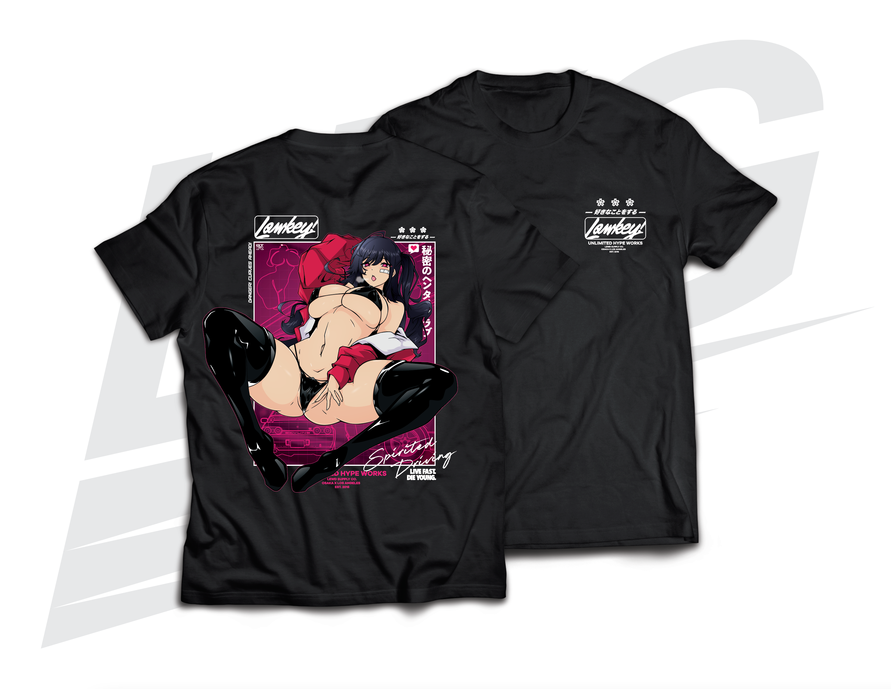 LOWKEY! "RACE QUEEN TAIHOU" TEE - BLACK