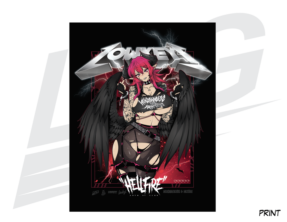 LIMITED EDITION ART PRINT - LOWKEY! "HELLFIRE: GOTH GF CLUB" PRINT