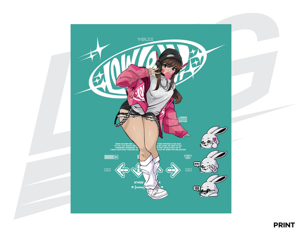 LIMITED EDITION ART PRINT - LOWKEY! "OMG D.VA" NWJNS PRINT