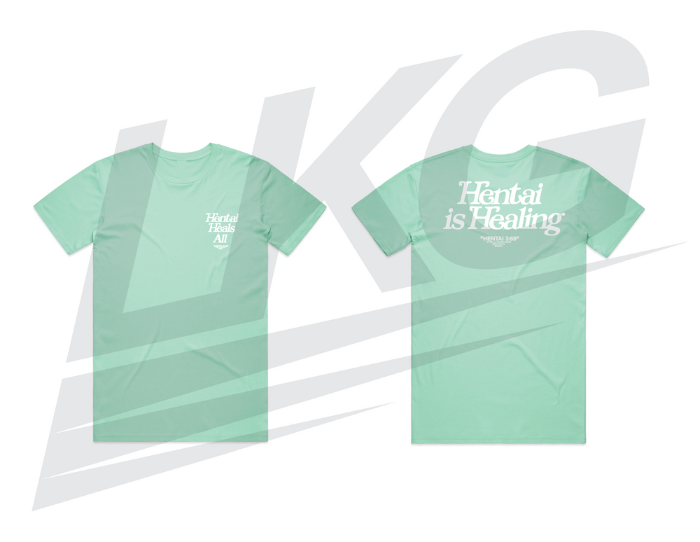 LOWKEY! "HENTAI IS HEALING" TEE - TIFFANY (PUFF PRINT)