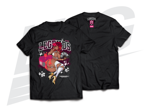 LOWKEY! "DRESSED 2 KILL" SS LOBA TEE - BLACK