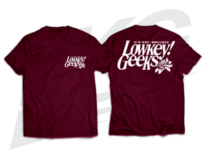 LOWKEY! CHRYSANTHEMUM LOGO TEE - MAROON / WHITE