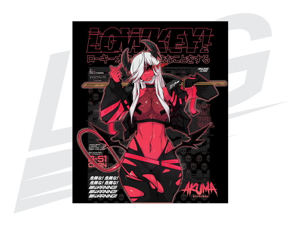 LIMITED EDITION ART PRINT - "AREA 51 CHAN: RED AKUMA" PRINT (SPECIAL EDITION)