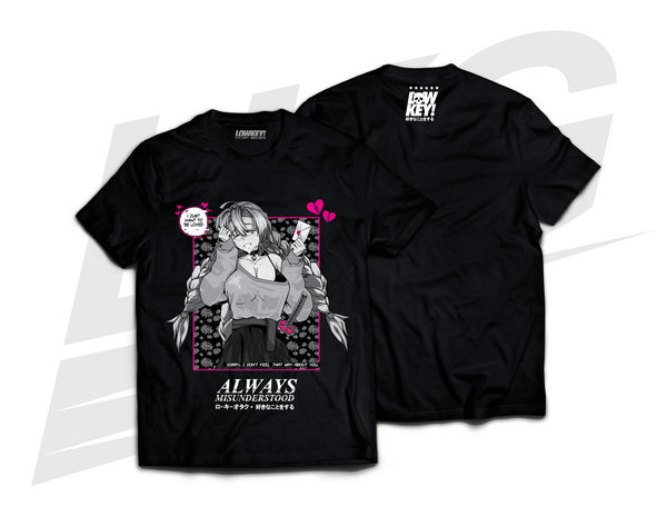LOWKEY! "LOVE LETTER" KANROJI MITSURI TEE - BLACK