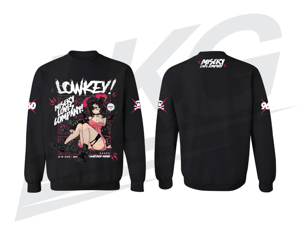 LOWKEY! "MISERY LOVES COMPANY!" G-MAX MARNIE CREWNECK SWEATER