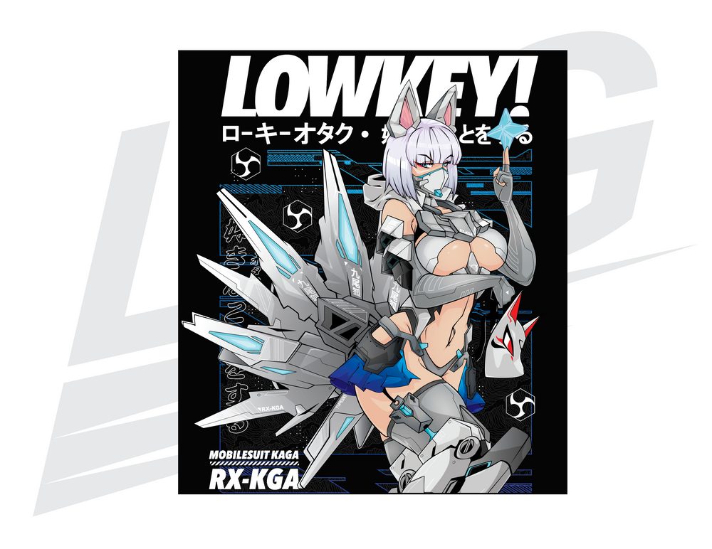 LIMITED EDITION ART PRINT - LOWKEY! "MOBILESUIT KAGA: RX-KGA" PRINT
