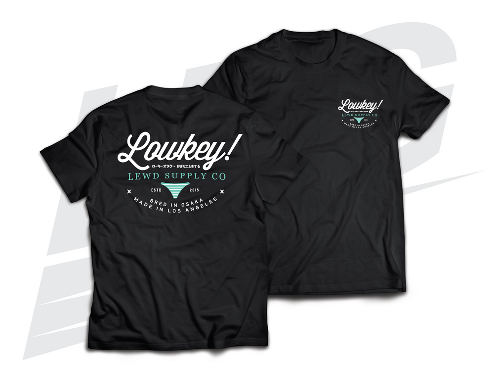 LOWKEY! "LEWD SUPPLY CO." TEE - TIFFANY STRIPE