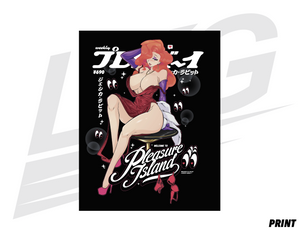 LIMITED EDITION ART PRINT - LOWKEY! "PLEASURE ISLAND" J-RABBIT PRINT