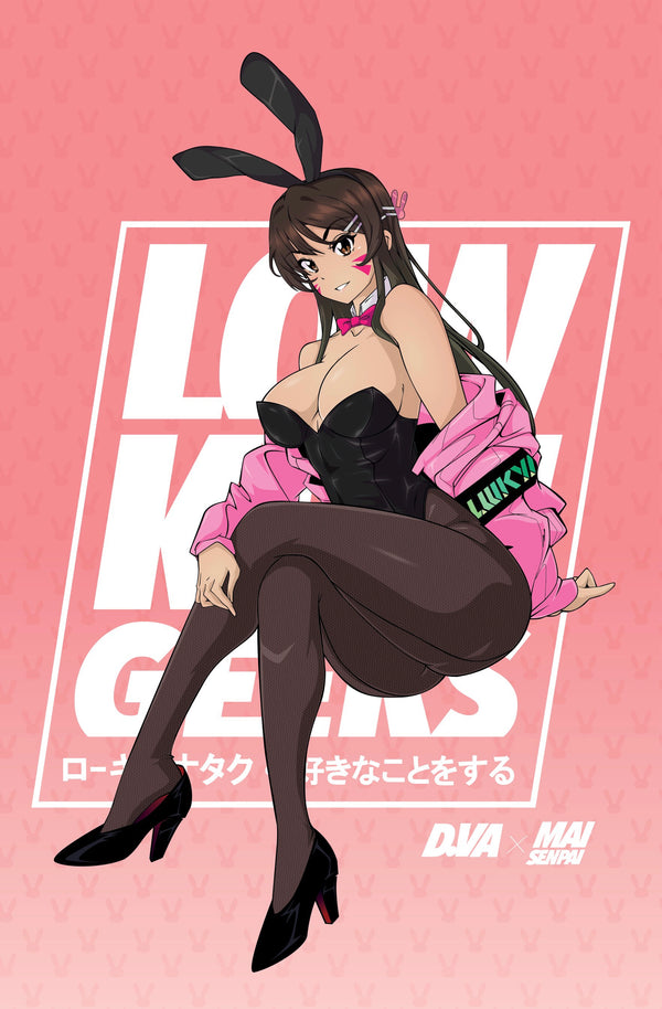 LIMITED EDITION ART PRINT - LOWKEY! BUNNY SENPAI: D.VA X MAI SENPAI PRINT