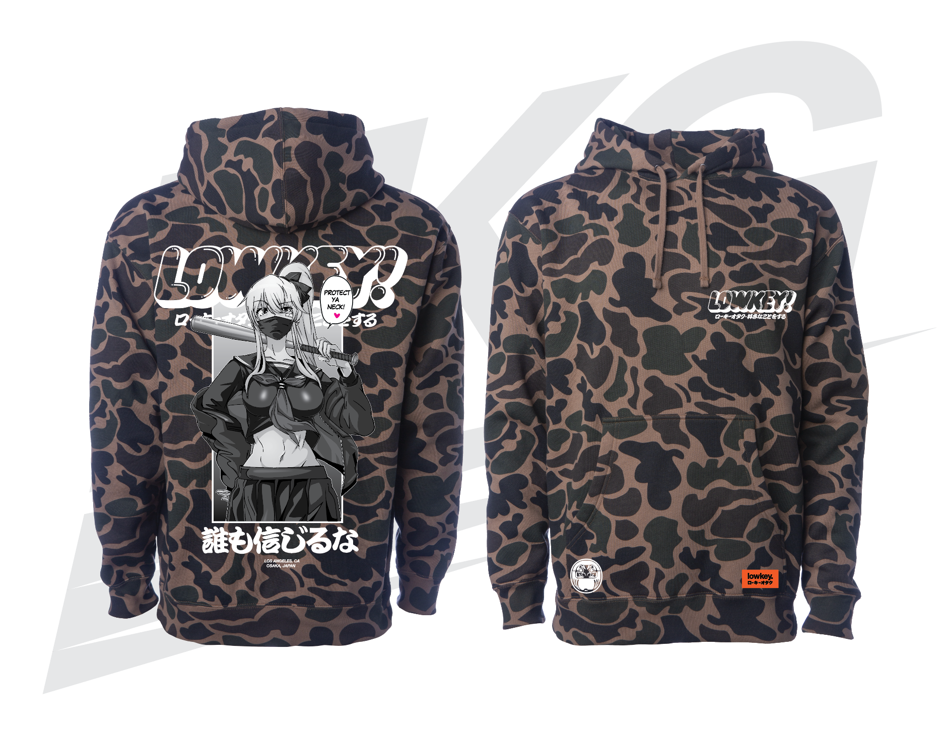 LOWKEY! "TRUST NO ONE" AKARI HOODIE - HYPE CAMO