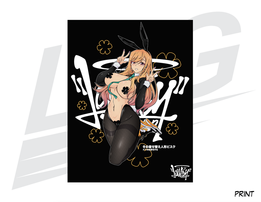 LIMITED EDITION ART PRINT - LOWKEY! "HYPE MARINI" REVERSE BUNNY PRINT