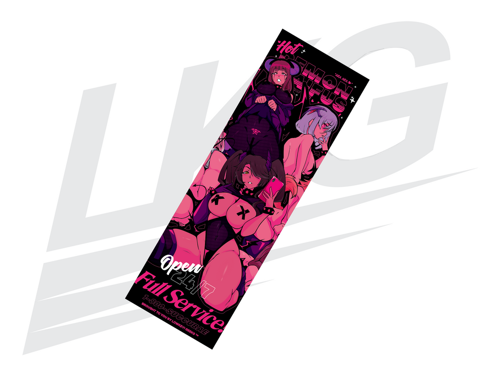 LOWKEY! "HOT DEMON WAIFUS NEAR U" BUMPER